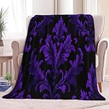 Generisch Sherpa Kuscheldecke Gotischer Brokat 180 x 220 cm Flanelldecke, Lila Mikrofaser Sherpa Fleecedecke Weich Dicke Wohnzimmerdecke Tagesdecke Sofadecke Wohndecke