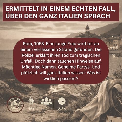 Stadtkrimis Exit Escape Stadtführung Krimidinner 2 Personen La Dolce Vita - Krimi Dinner Date Night Edition - Krimispiel für Erwachsene, Crime Dinner Date Ideen für Paare, Geschenk für Partner, Paar Geschenk