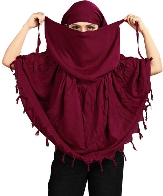 Stylish Printed Pattern Fancy Scarf With Sun Protection Cover Face Cotton Mask for Women's and GirlsP3_Red_A2-image-25