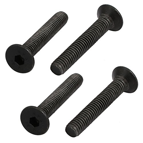 Preisvergleich Produktbild sourcingmap 4 Stück Linksgewinde Schraube M5x30mm Flach Senkkopf Innensechskant DIN7991