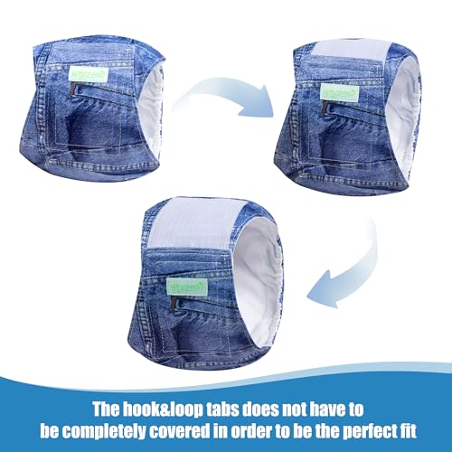 Image of Wegreeco Jeans Washable Male Dog Diapers (Pack of 3) - Washable Male Dog Belly Wrap (Medium)
