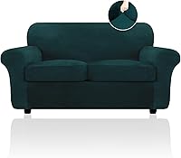 Vista 22 de FestiCorp Funda de sofá de terciopelo, fundas para sofás con 3 cojines, fundas elásticas de 4 piezas, fundas gruesas para muebles para perros y Camel