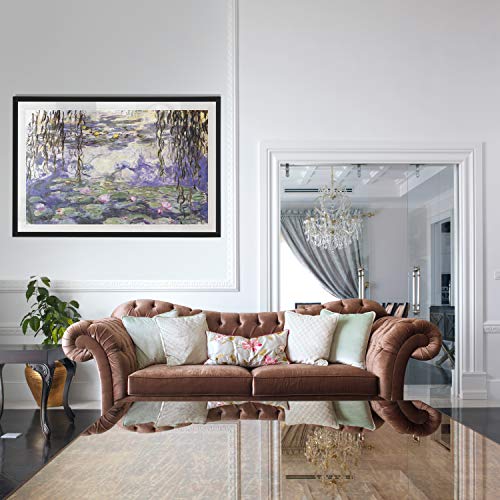 Monet Wall Art Collection Water Lilies [3] Fine Giclee Prints Wall Art In Premium Quality Ready To Hang, 24X34 Black Frame, 537Monet #TOP3