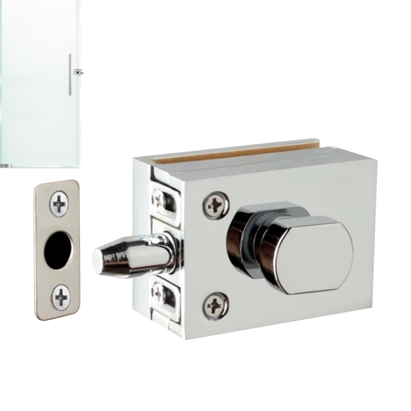 Verrou de porte en verre sans perçage en alliage de zinc pour bureau et salon