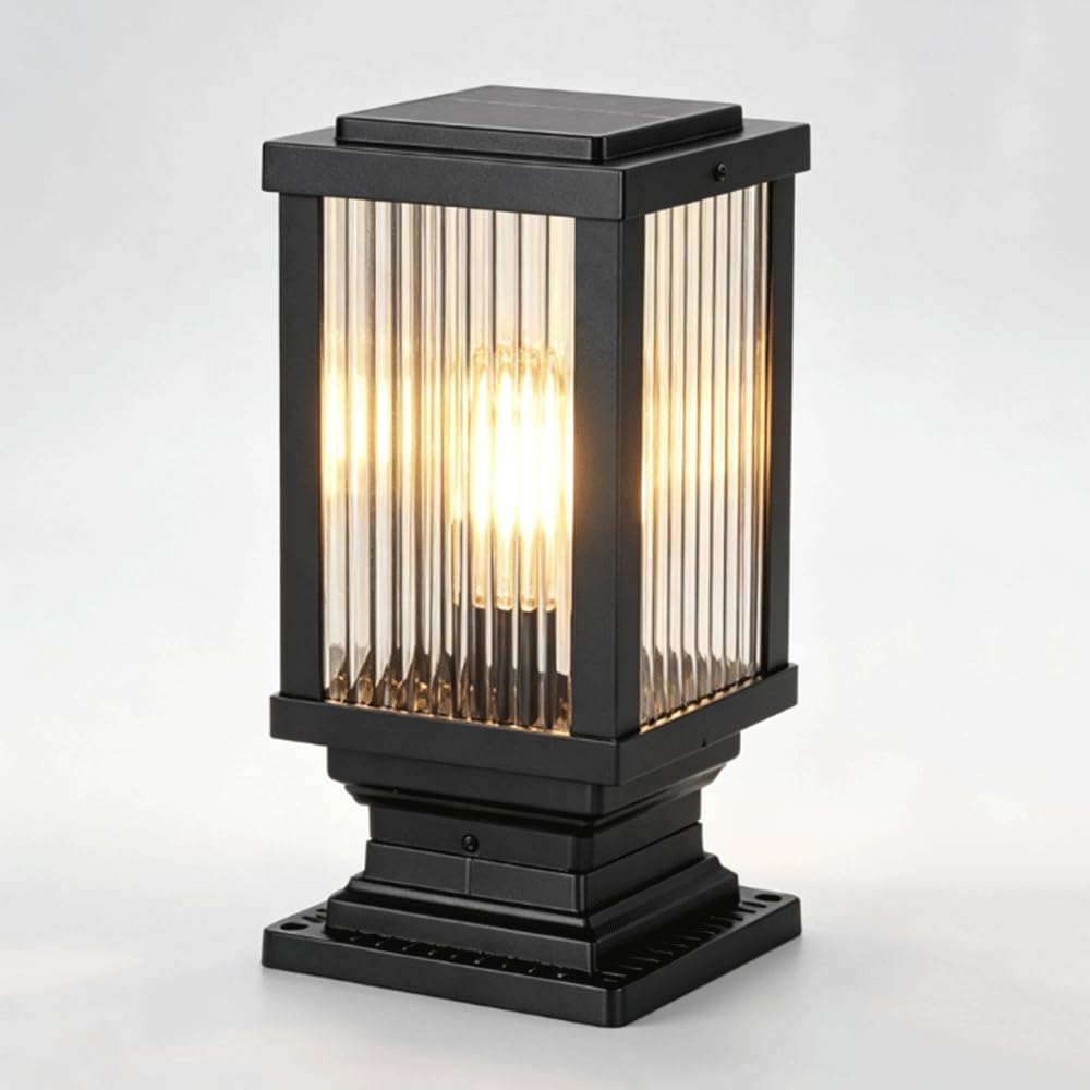 Lampes Solaires Pour Poteaux D'extérieur, Lanternes LED Étanches En Aluminium Moulé, Verre Haute Transparence, Résistantes Aux Intempéries Et Aux Tempêtes, Idéales Pour Jardin, Terrasse
