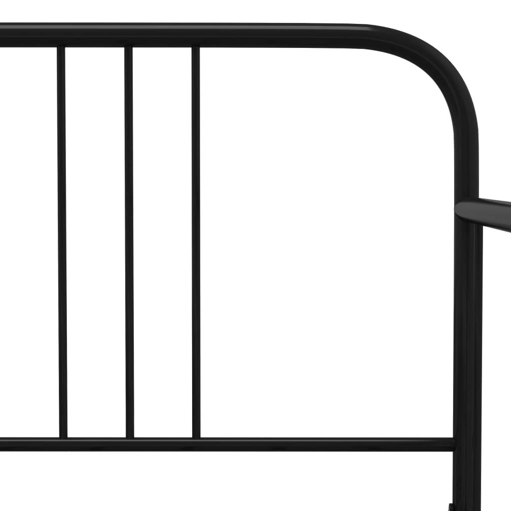 vidaXL Estructura de Sofá Cama Extraíble Matrimonial Versátil Mueble Invitados Hogar Salón Sala de Estar Multiusos Robusto de Metal Negro