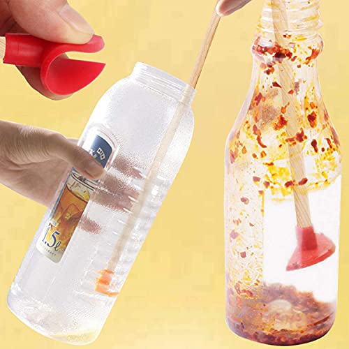 Grattoir à bouteille silicone flexible réutilisable manche 14 pouces