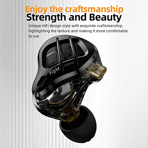 Image of KZ ZAR in-Ear Monitor Headphones,1DD+7BA Hybrid Technology Driver IEM Wired Earbuds Headphone with Silver-Plated Cable for Audiophile Musician (KZ ZAR-Black, No Mic)