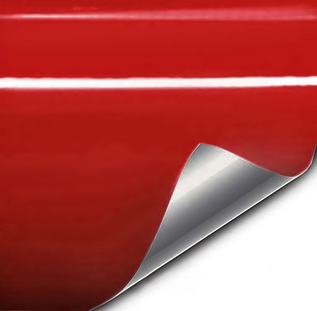 VViViD+ High Gloss Red Air-Release Adhesive Vinyl Pinstripe Tape Roll (3 Inch x 20ft)