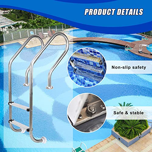 Barandal para piscina acero inoxidable 2 pasos antideslizante miniatura 2