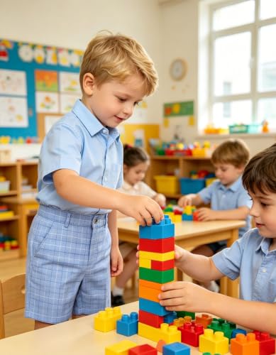 Image of Boy Shorts Kids Stretch School Uniform Clothes Flat Front Dress Casual Shorts with Pockets for Summer