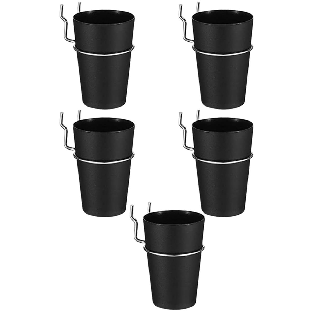 MUSISALY 5 Sets Peg Board Hook Pegboard Cups Pp Kitchen Pegboard Screw Organizers and Storage Cups Stainless Steel Black