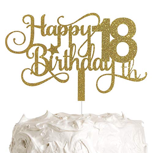ALPHA K GG 18th Birthday Cake Topper, Happy 18th Birthday Cake Topper, 18th Birthday Party Decoration