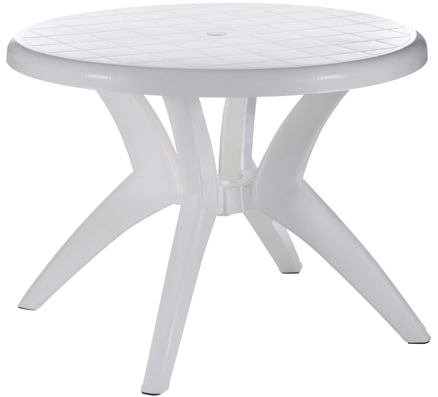 Supreme Marina 4 Seater Plastic Dining Table | Round Plastic Table for Home, Dining Room Set, Garden, Restaurant Indoor/Outdoor Use (Color:Milky White)