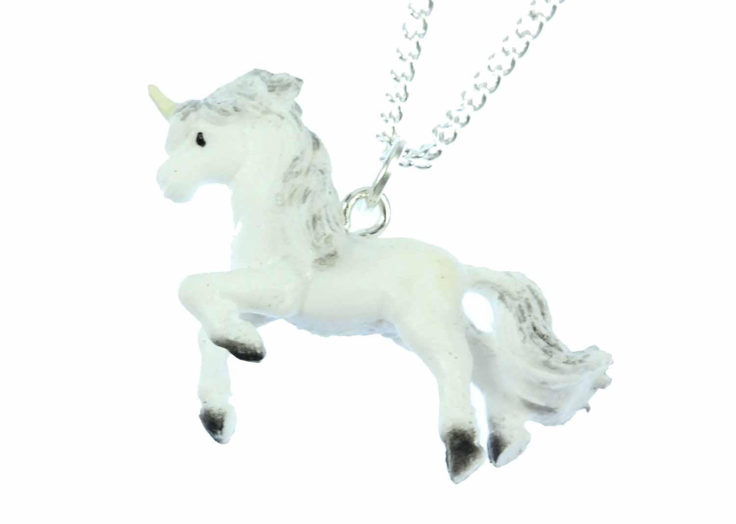 Collana Con Ciondolo Unicorno Colorato In Metallo Argento, Catena 62cm, Per LGBTQ+