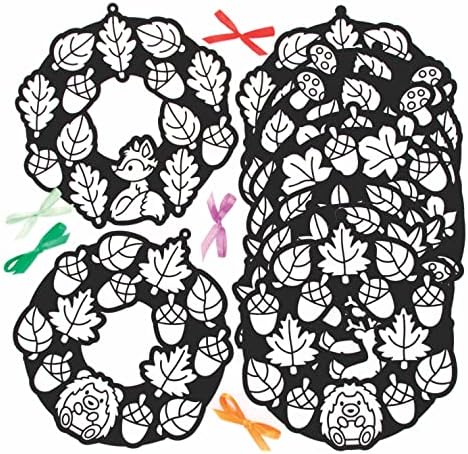 Baker Ross FE635 Autumn Colour In Wreaths - Pack of 10, Make Your Own Wreaths, Creative Activities for Kids, Ideal Childrens Arts and Crafts Project