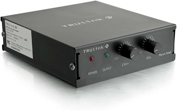 C2G Legrand Audio Amplifier, Black Audio Component Amplifier with External Volume Control, TAA Compliant Amp, Compact Amplifier, 4.65 x 5 x 1.34 Inches, 1 Count, C2G 40914