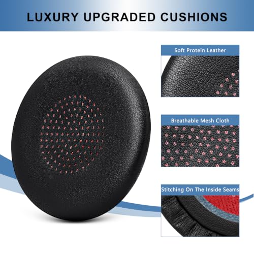 Image of GEVO Ear Pads Cover for Voyager Focus 1&2 UC /B825 -Black&Red