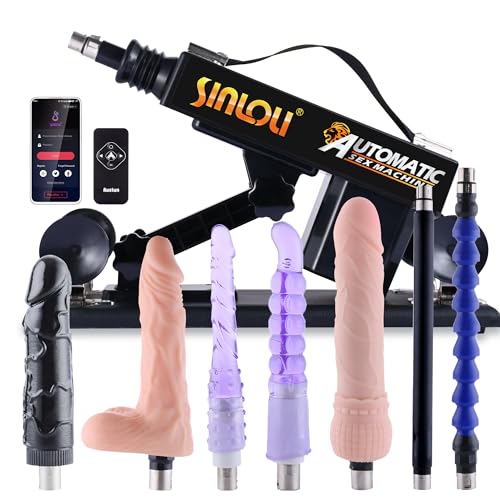 Sinloli Automatische Sexmaschine Liebesmaschine mit per App gesteuertem stoßendem Dildo-Sexspielzeug für Männer und Frauen, verstellbare Erwachsenen-Masturbationsmaschine mit 7 Anhängen für 3XLR-Ansch