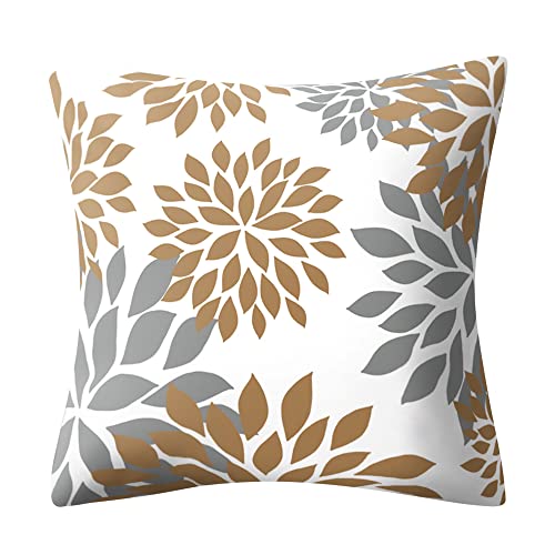 Drmstow Brown Pillow Covers 18X18 Coffee Colored Throw Pillow Cushion Covers Spring Summer Floral Geometry Decorative Pillowcase For Couch Living Room Bedroom Home Decor, Set Of 4 #TOP2