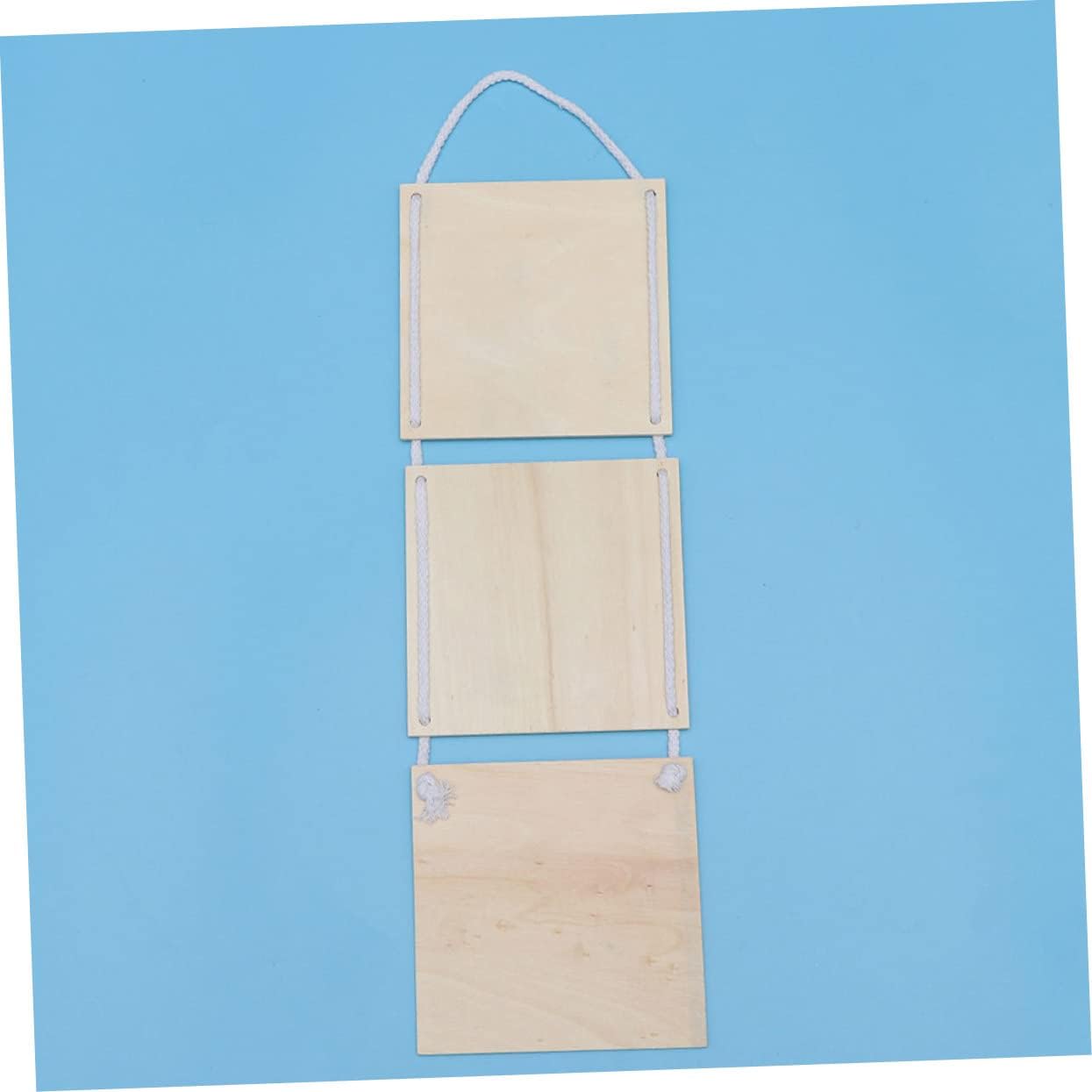 Artibetter Wooden Wall Hanging Board 3pcs Diy Decorative Wall Art Diy Drawing Display Hanger Decor Board Pendant for Home