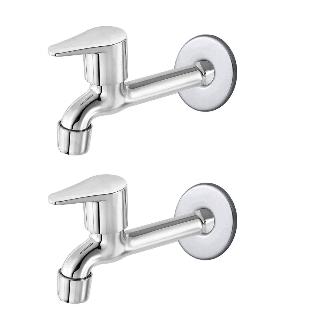 Cossimo Torrent Stainless Steel Long Bib Taps for Bathroom with Wall Flange - Pack of 2 (B09WLYT917) Amazon Price History, Amazon Price Tracker
