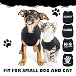 4 Pieces Chihuahua Clothes Dog Clothes for Small Dogs Boy Summer Teacup Yorkie Spring Letter Security Pet Shirts Soft Puppy Cloth Tiny Doggie Outfit Pet Cat Clothing XXS Black - Image 3