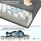 VOUNOT Orthopädisches Hundebett mit Abnehmbarer Kühlmatte, 2 in 1 Hundekissen Mittelgroße Hunde, Waschbare Hundematte, Grau 91x70x9 cm