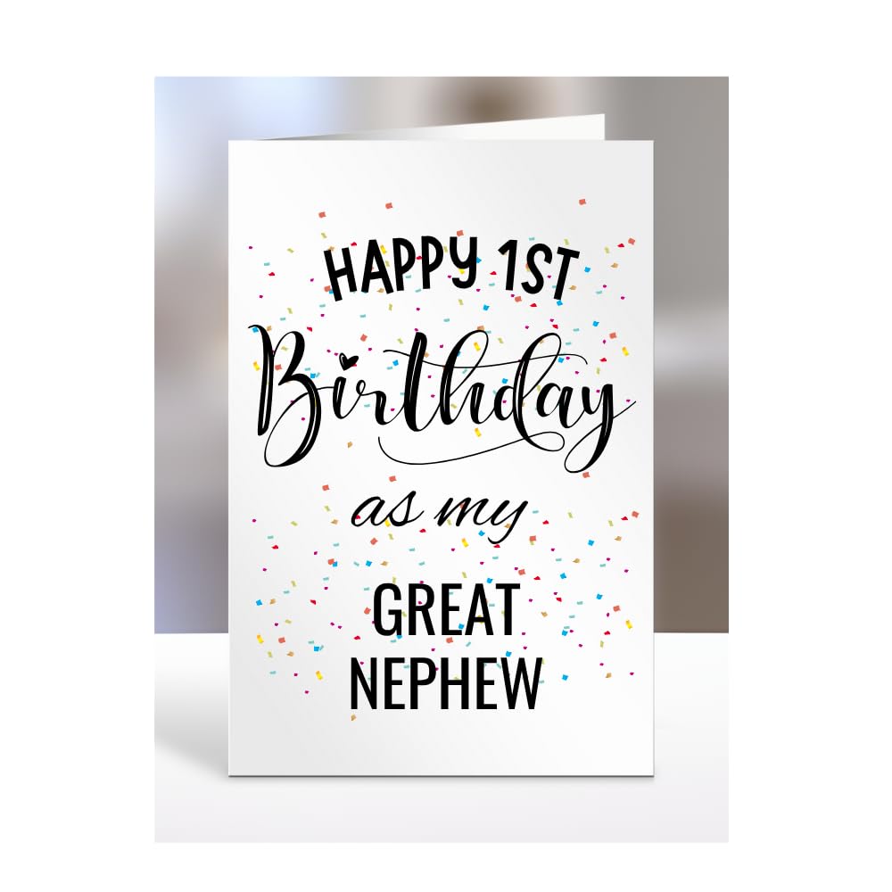 Happy 1st First Birthday as my Great Nephew card, gifts for men, women, greetings card, presents for Christmas, A5-138_115 โ image 1