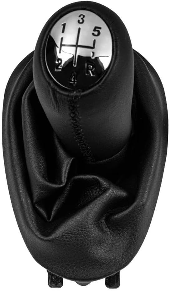 for Renault for Clio 2 II (01-04) for Megane II (02-09) for Kangoo 2009 Leather MT Gear Shift Knob Gaiter Boot Lever Shifter Pen(Chrome Black)