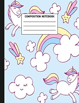 Paperback Composition Notebook: Pretty Unicorn Wide Ruled Paper Blank Lined Journal (Unicorn Composition Book) Book