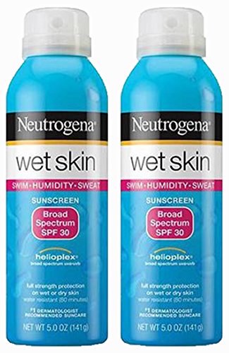 Neutrogena Wet Skin Sunscreen Broad Spectrum, SPF 30, 5 Ounce Spray (2 Count)