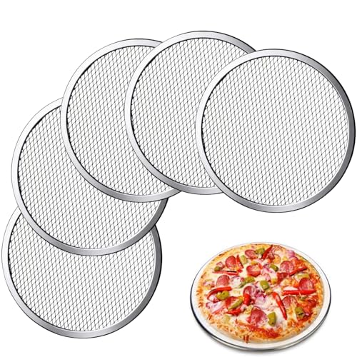YMTWSRY 5-Piece Mesh Pizza Screen Set, 11.5-Inch Stainless Steel Non-Stick Pizza Tray for Home and Restaurant Use