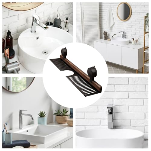 Support de rangement pour robinet en bois de noyer premium