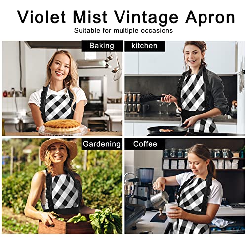 Violet Mist 50’S Style Retro Apron For Women Ruffle Sexy Styilsh Black Cooking Baking Cake Kitchen Apron Gift For Women Girl #TOP5