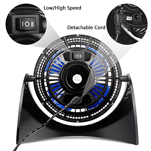 OPOLAR Portable Desk USB Fan, Super Quiet, Maximal 40db, Perfect Table Fan, Small Size, 2 Speeds, 360° Rotating Free Adjustment Personal Fan for Home,Office and Dorm-Blue - Thumbnail 5
