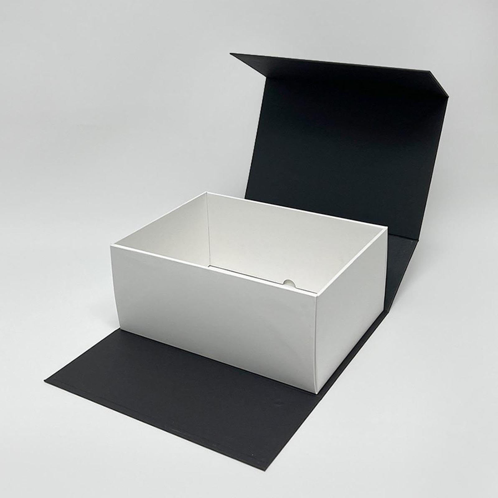 2X Geschenkbox mit Deckel, Faltbarer Hut-Organizer für Baseballkappen zum, Schwarz-Weiss