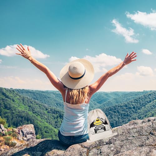 YAROMO Ducking Drawstring Duck Bag with Duck Rated Car Emblem Duck Ducking Tags Rubber Bands - Great Gift for Jeep SUV Wrangler Vehicles Trucks RV- 15.7" x 11.8"3