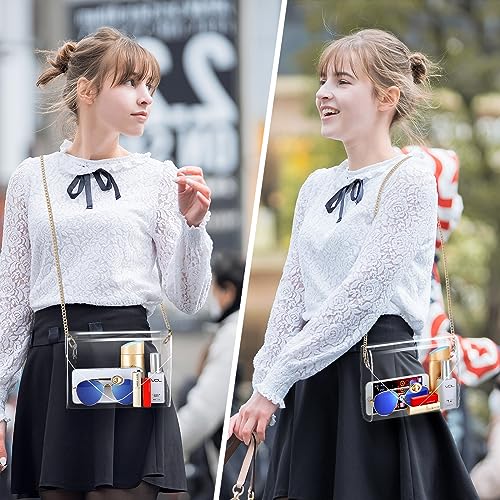 Image of HAOGUAGUA Clear Purse for Women, Clear Bag Stadium Approved, See Through Clear Handbag for Concerts Sports Events