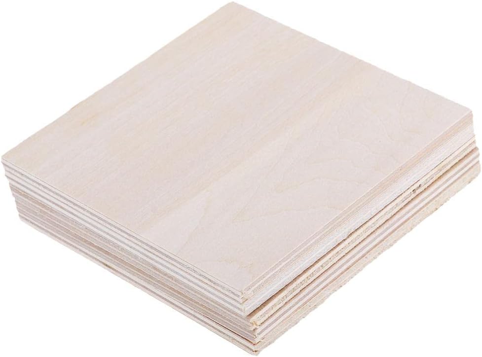 20 Pieces Plain Thin Balsa Wood Plate Woodworking Lumber for DIY Ship Toys