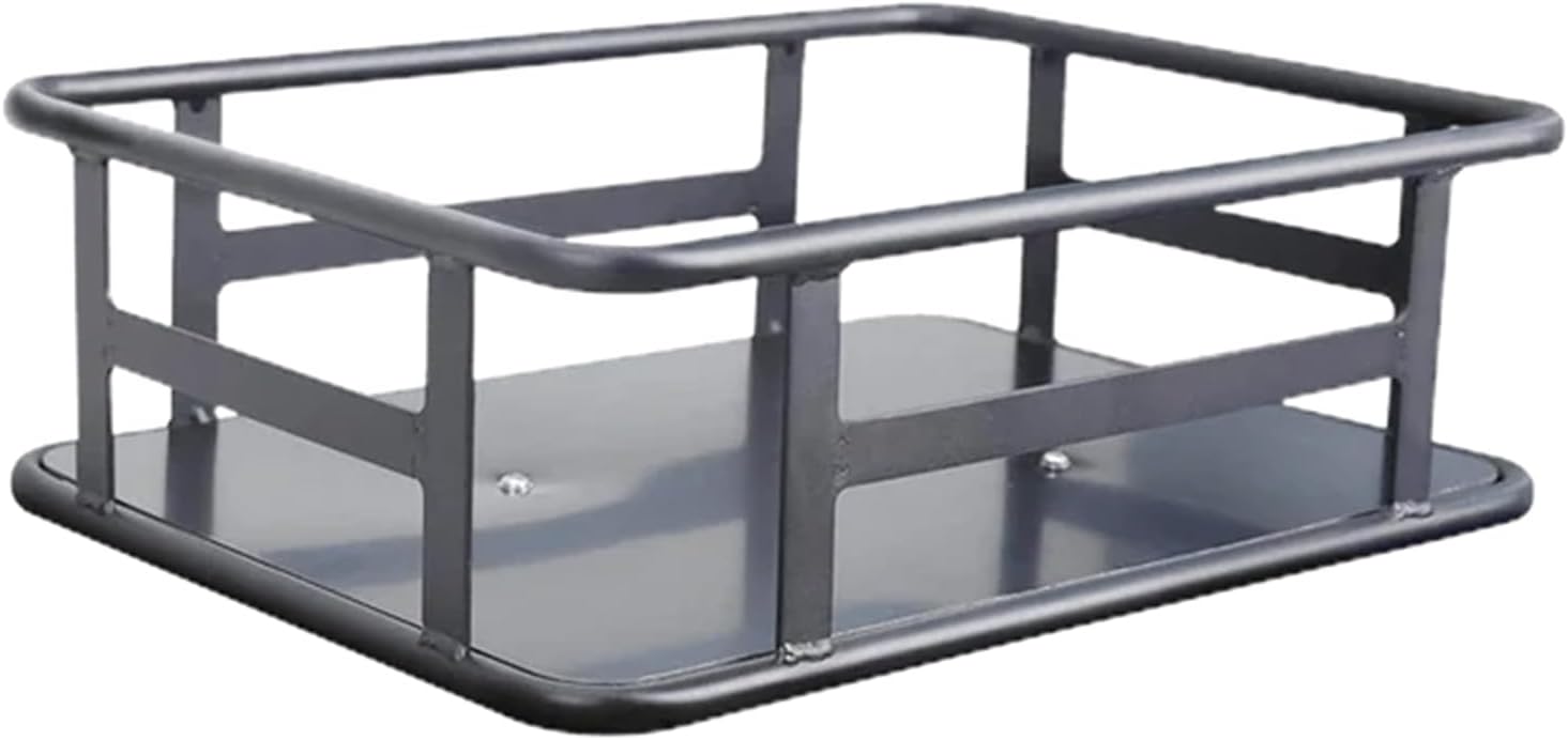 Wallke Rear Bike Basket, Large Rear Removable Bicycle Basket, Metal Cargo Ebike Basket, Heavy Duty Electric Bike Basket for Most Bikes and Electric Bike