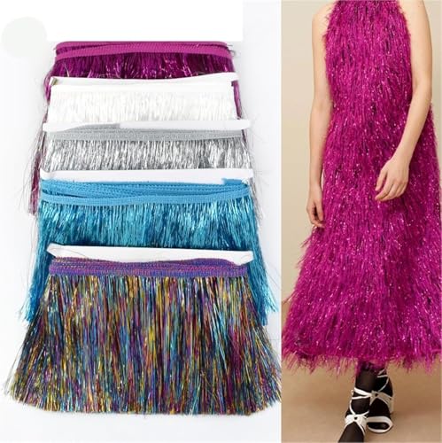 Encaje con borlas de colores de 10 metros para trajes de baile 3
