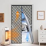 Aozzy Magnetic Thermal Insulated Door Curtain 38 * 83" 3 Layers Thickened Oxford,Cotton &Aluminium foil,Windproof & Soundproof Winter Front Door Curtain Temporary Insulation Cover,Grey