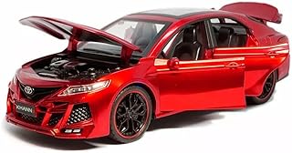 نموذج سيارة لعبة بمقياس 1:24 لسيارة تويوتا كامري المصنوعة من خليط معدني مجموعة سيارات معدنية محاكاة للصوت والضوء هدية للأطفال لون: أحمر