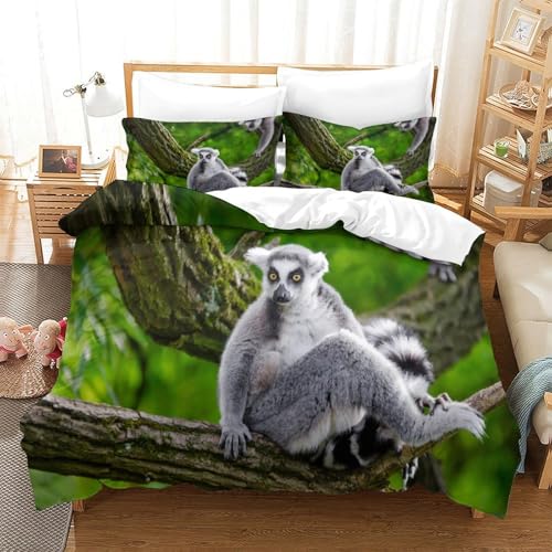 Housse de couette microfibre résistante effet 3D parure de lit durable 260x220cm