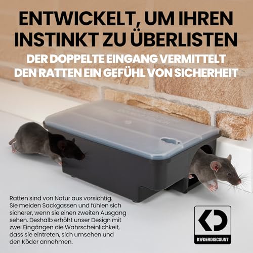 Köder-Discount Rattenfalle für Giftköder (Köder nicht enthalten) – 2 Abschließbare Rattenköderboxen mit Klarem Deckel zur sicheren Auslage… – Ansicht 5