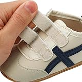 MASOCIO Baby Shoes Boys Girls First Walking Toddler Trainers Pre Walkers Prewalker Soft Sole 9 Size 3 UK Child Infant 6-12 Months Beige - Image 5