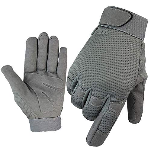 Outdoor Sports Motorcycle Cycling Gloves Airsoft Shooting Hunting Camouflage Full Finger Tactical Gloves - Gray - M