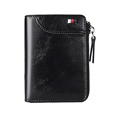 TendaisyMen's RFID Blocking Zipper Wallet Multi Credit Card Holder Purse, Black, Rfid Wallet