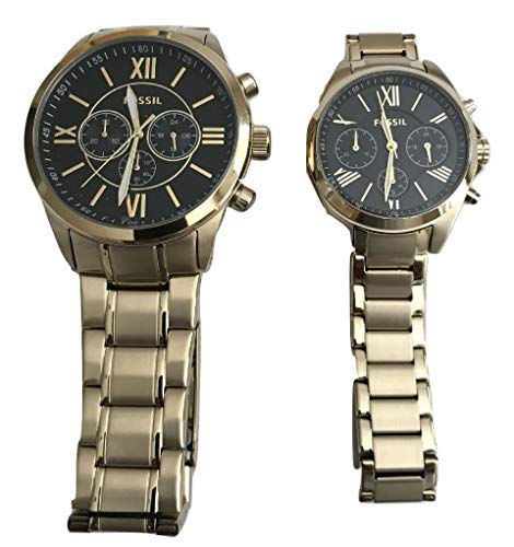 Fossil BQ2400SET His and Her Chronograph Stainless Gold : Amazon.in: Home \u0026  Kitchen